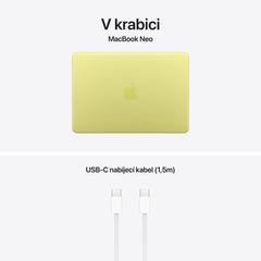 MacBook Neo 13", Apple A18 Pro čip, 6jádrové CPU, 5jádrové GPU, 8 GB, 512GB SSD, INT, Touch ID – citrusově žlutý - iSTYLE.cz