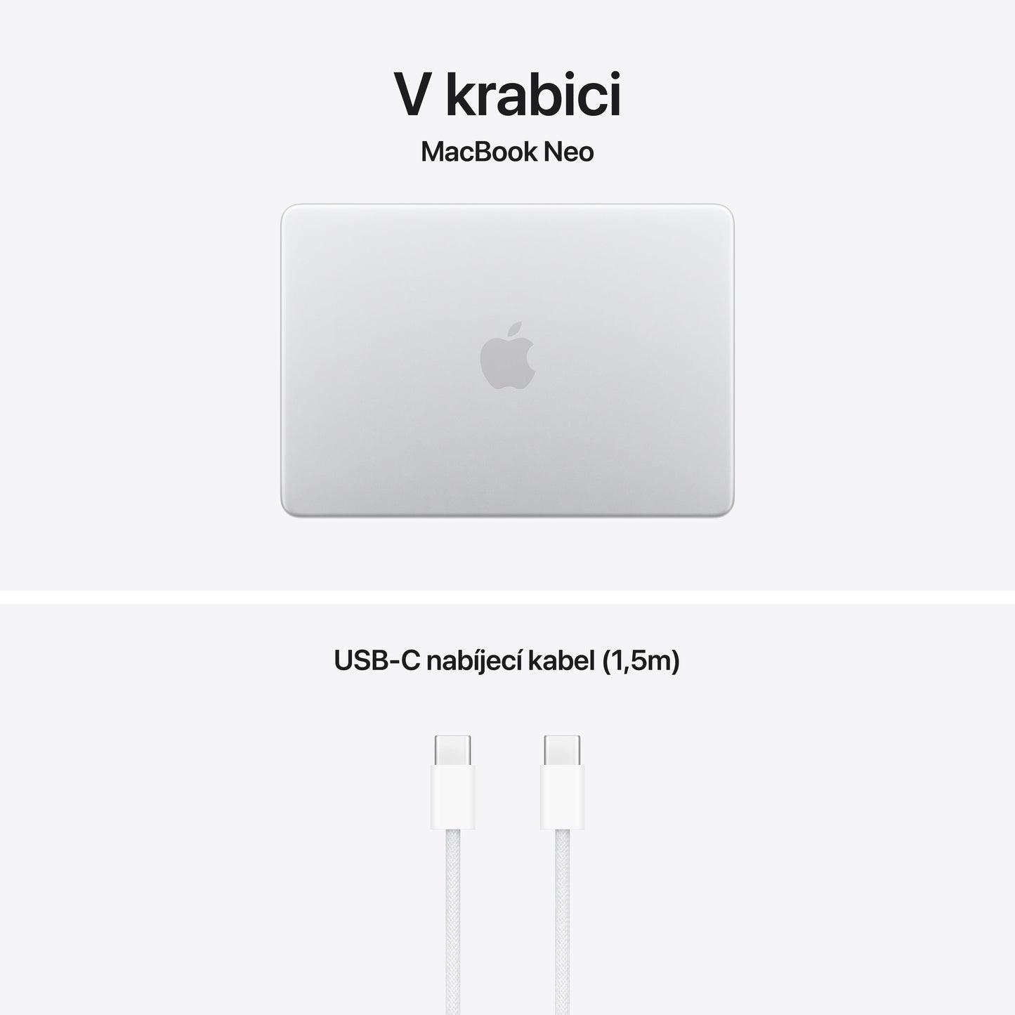 MacBook Neo 13", Apple A18 Pro čip, 6jádrové CPU, 5jádrové GPU, 8 GB, 512GB SSD, Touch ID – stříbrný (otevřený) - iSTYLE.cz