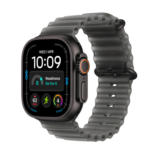 Apple Watch Ultra 4 • GPS + Cellular • 49mm pouzdro z černého titanu • Průsvitně černý Oceánský řemínek - iSTYLE.cz