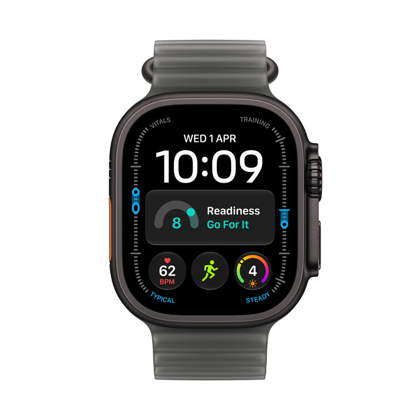 Apple Watch Ultra 4 • GPS + Cellular • 49mm pouzdro z černého titanu • Průsvitně černý Oceánský řemínek - iSTYLE.cz