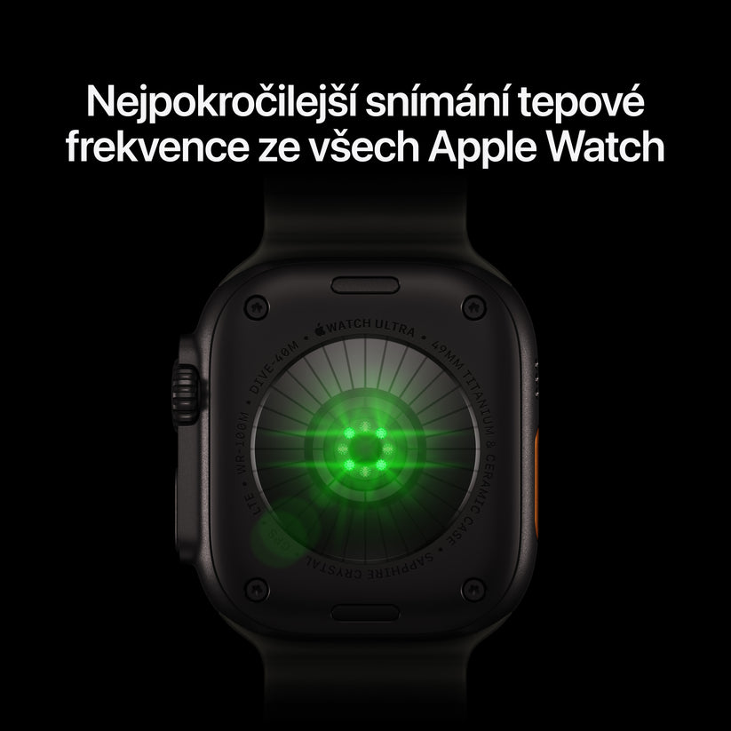 Apple Watch Ultra 4 • GPS + Cellular • 49mm pouzdro z černého titanu • Průsvitně černý Oceánský řemínek - iSTYLE.cz