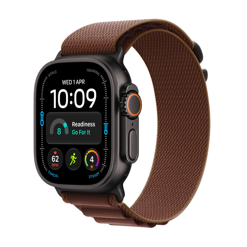 Apple Watch Ultra 4 • GPS + Cellular • 49mm pouzdro z černého titanu • Burgundsky červený Alpský tah – L - iSTYLE.cz