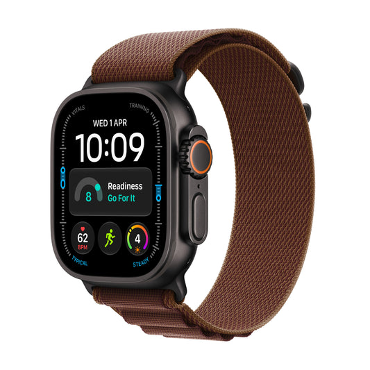 Apple Watch Ultra 4 • GPS + Cellular • 49mm pouzdro z černého titanu • Burgundsky červený Alpský tah – L - iSTYLE.cz