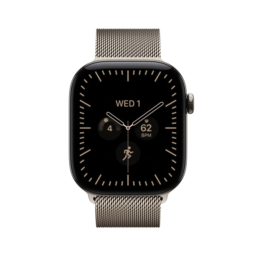 Apple Watch Series 12 • GPS + Cellular • 42mm pouzdro z přírodního titanu • Přírodní milánský tah - iSTYLE.cz