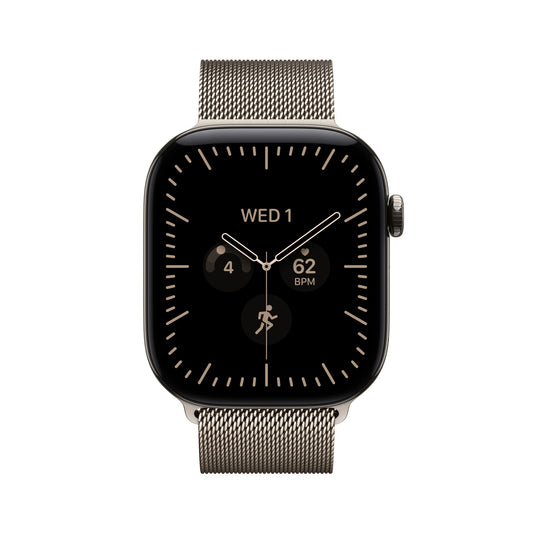Apple Watch Series 12 • GPS + Cellular • 42mm pouzdro z přírodního titanu • Přírodní milánský tah - iSTYLE.cz