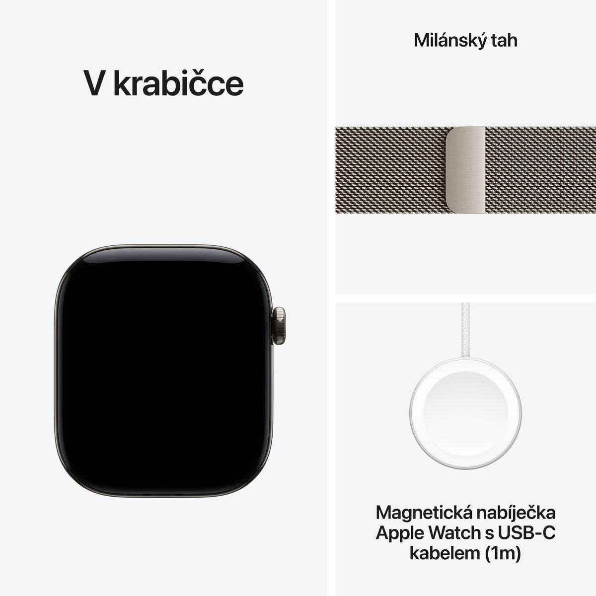 Apple Watch Series 12 • GPS + Cellular • 42mm pouzdro z přírodního titanu • Přírodní milánský tah - iSTYLE.cz