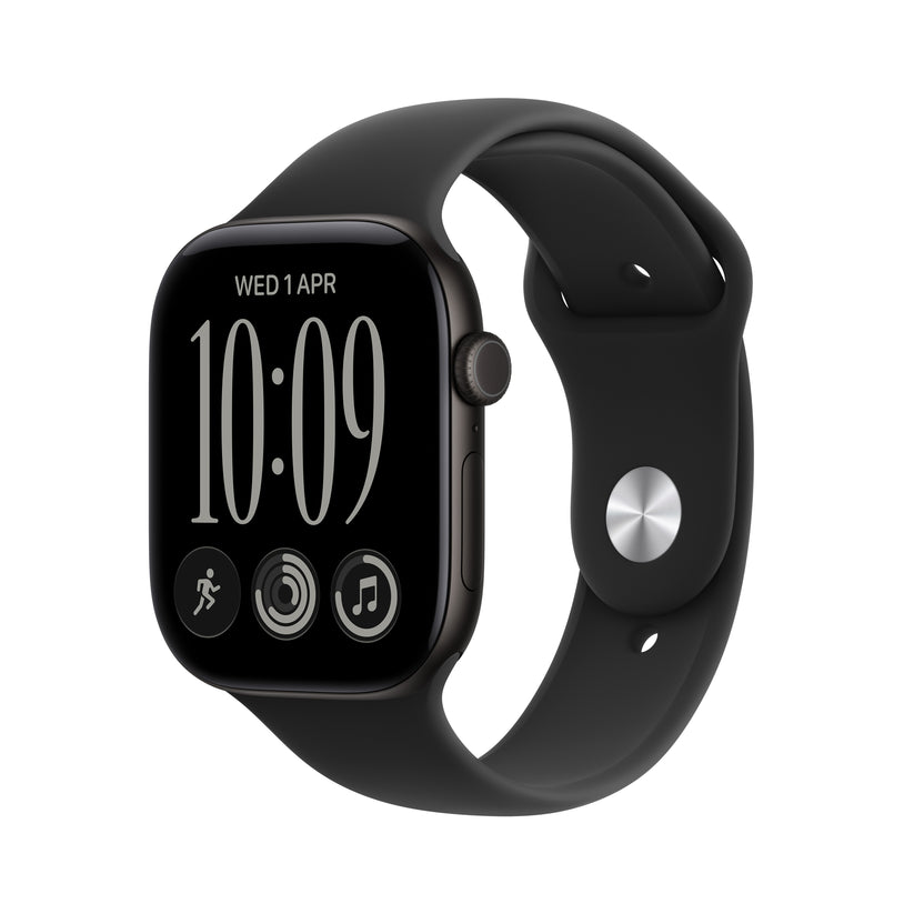 Apple Watch Series 12 • GPS • 42mm pouzdro z klavírně černého hliníku • Černý sportovní řemínek – M/L - iSTYLE.cz