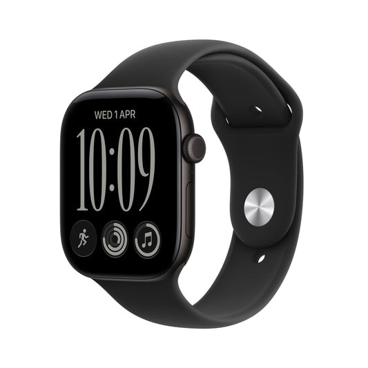 Apple Watch Series 12 • GPS • 46mm pouzdro z klavírně černého hliníku • Černý sportovní řemínek – S/M - iSTYLE.cz