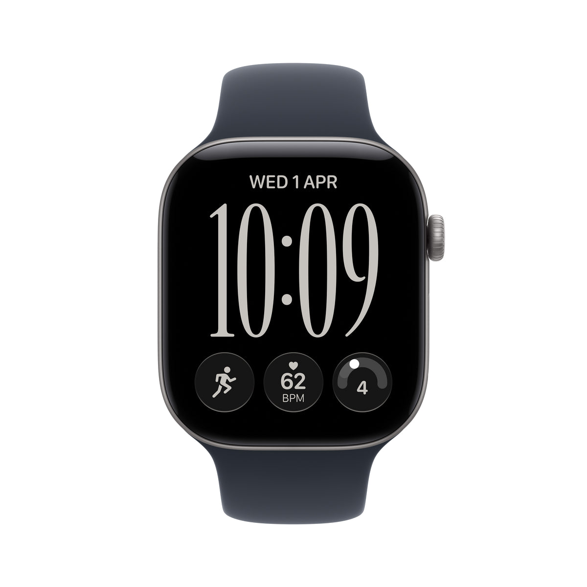 Apple Watch Series 12 • GPS • 46mm pouzdro z vesmírně šedého hliníku • Námořnicky modrý sportovní řemínek – S/M - iSTYLE.cz