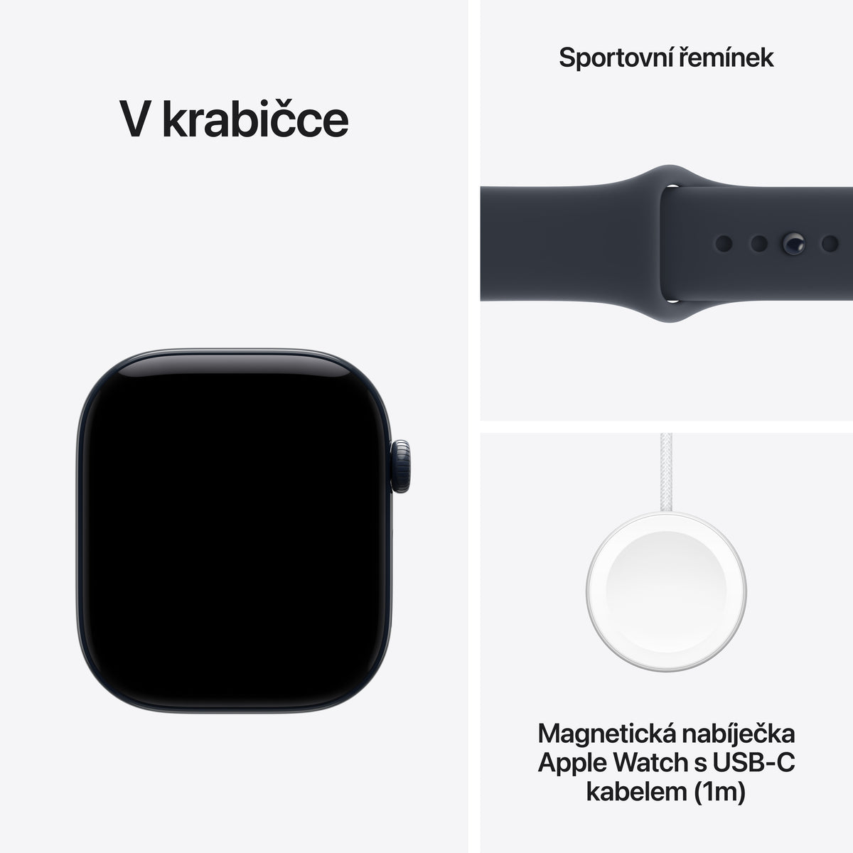 Apple Watch Series 12 • GPS + Cellular • 46mm pouzdro z nočně modré keramiky • Námořnicky modrý sportovní řemínek – S/M - iSTYLE.cz