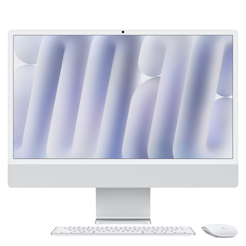 24palcový iMac s Retina 4,5K displejem: Čip Apple M6 s 10 jádrovým CPU a 10 jádrovým GPU, Standardní sklo, 16GB ,256 GB SSD - stříbrný - iSTYLE.cz