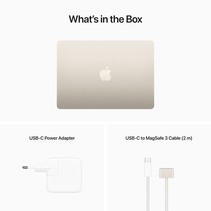 MacBook Air 13,6", Apple M2 8jádrové CPU, 8jádrové GPU, 16GB, 256GB SSD, CZ - hvězdně bílý (Copy) - iSTYLE CZ