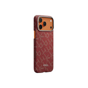 Kryt pro iPhone 17 Pro Pitaka Ultra-Slim Case - Monogram Gold/Red