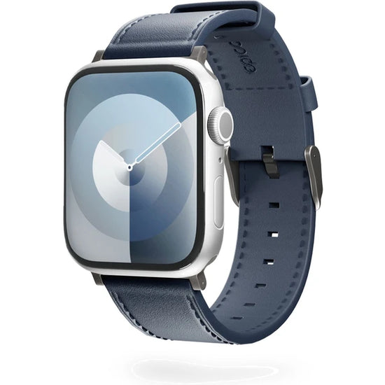 Kožený řemínek pro Apple Watch 42/44/45/49 mm Epico Watch Strap Leather - modrý - iSTYLE.cz