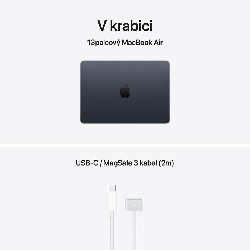 MacBook Air 13", M5 10jádrové CPU, 10jádrové GPU, 24 GB, 512GB SSD, CZ - temně inkoustová (otevřený) - iSTYLE.cz