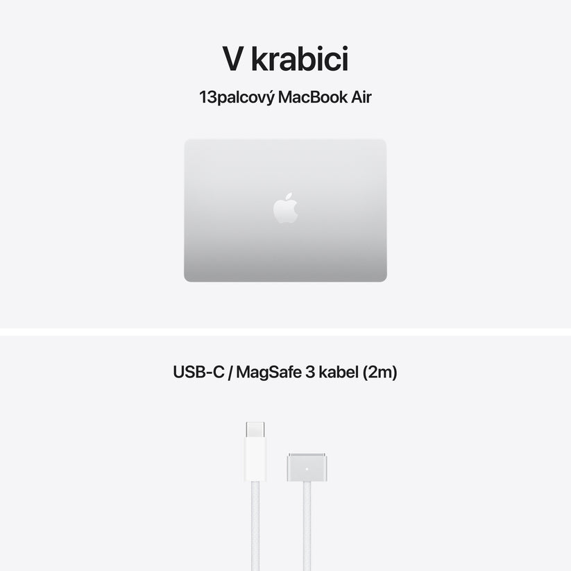 MacBook Air 13", Apple M5 čip, 10jádrové CPU, 8jádrové GPU, 16 GB, 512GB SSD, INT - stříbrná - iSTYLE.cz