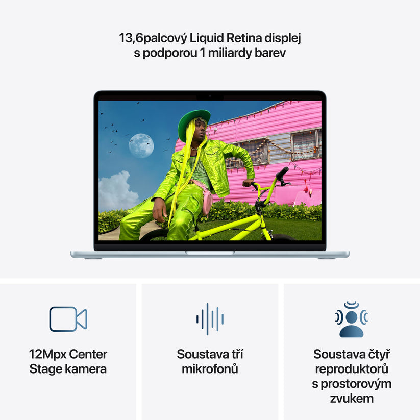 MacBook Air 13", Apple M5 čip, 10jádrové CPU, 10jádrové GPU, 16 GB, 512GB SSD, CZ - blankytně modrá