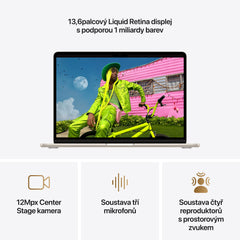 MacBook Air 13", Apple M5 čip, 10jádrové CPU, 10jádrové GPU, 32 GB, 4TB SSD, INT - hvězdně bílá