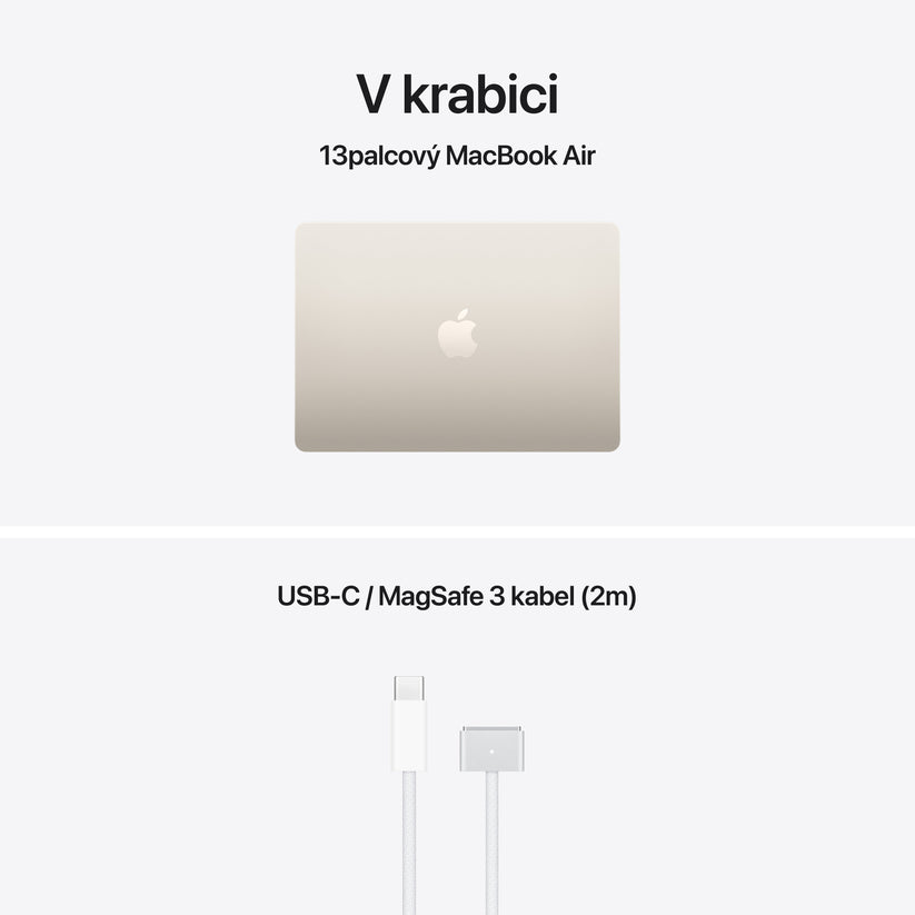 MacBook Air 13", Apple M5 čip, 10jádrové CPU, 10jádrové GPU, 32 GB, 4TB SSD, INT - hvězdně bílá