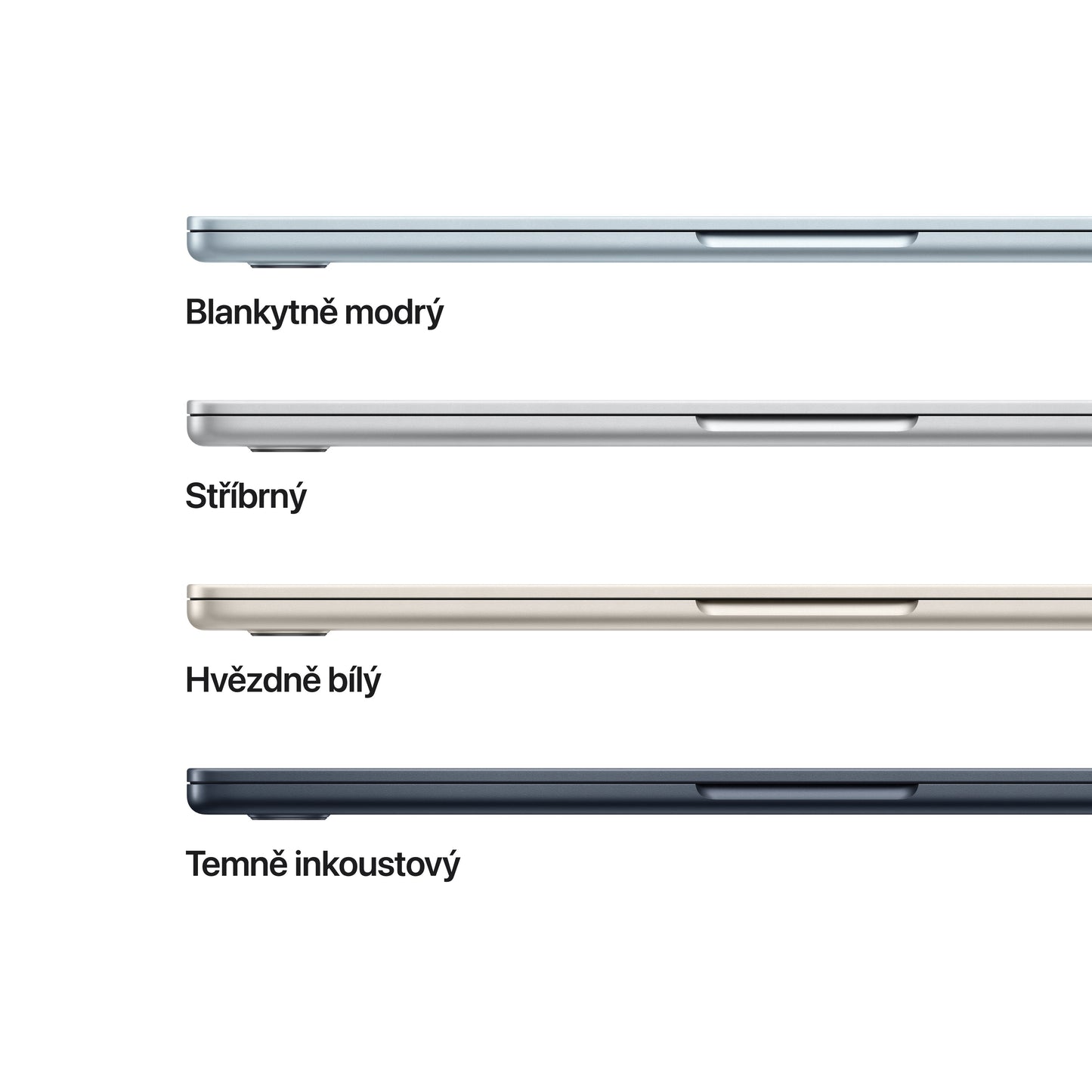 MacBook Aie 15", Apple M5 10jádrové CPU, 10jádrové GPU, 16 GB, 512GB SSD, INT klávesnice - temně inkoustová (otevřený) - iSTYLE.cz