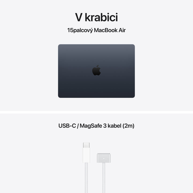 MacBook Air 15", Apple M5 čip, 10jádrové CPU, 10jádrové GPU, 16 GB, 4TB SSD, CZ - temně inkoustová