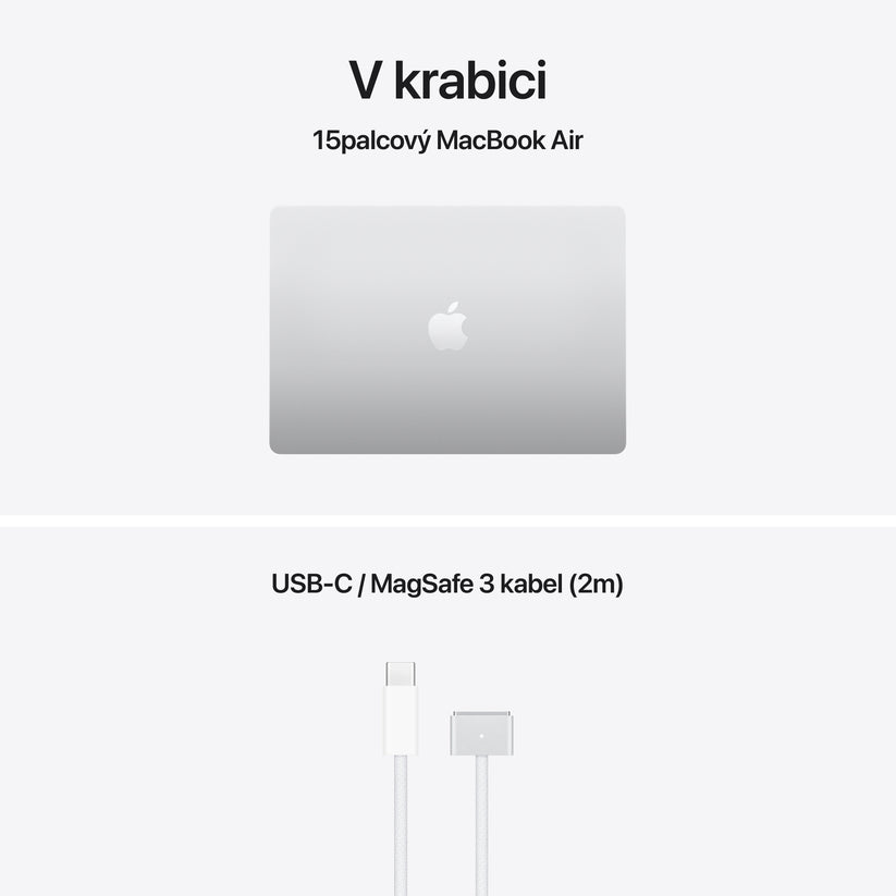 MacBook Air 15", Apple M5 čip, 10jádrové CPU, 10jádrové GPU, 32 GB, 1TB SSD, CZ - stříbrná