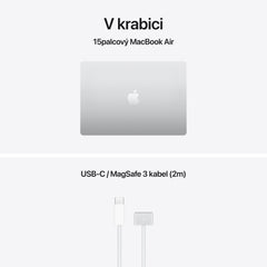 MacBook Air 15", Apple M5 čip, 10jádrové CPU, 10jádrové GPU, 24 GB, 2TB SSD, INT - stříbrná
