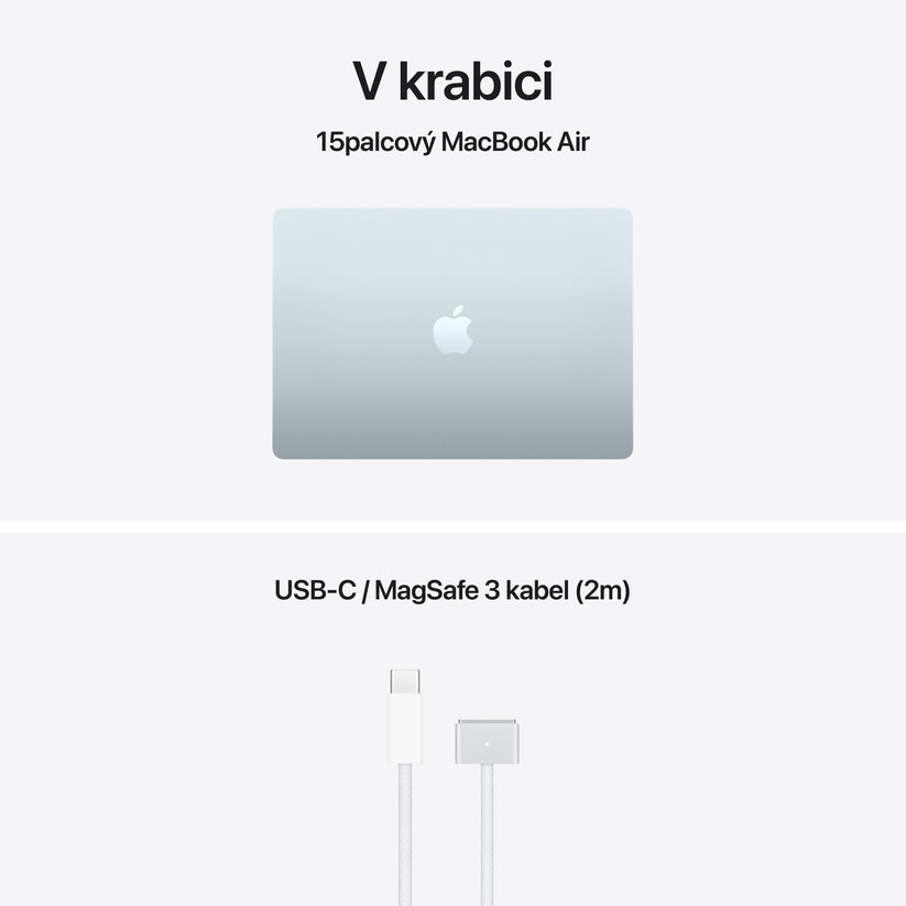 MacBook Air 15", Apple M5 čip, 10jádrové CPU, 10jádrové GPU, 24 GB, 512GB SSD, CZ - blankytně modrá