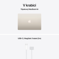 MacBook Air 15", Apple M5 čip, 10jádrové CPU, 10jádrové GPU, 24 GB, 2TB SSD, INT - hvězdně bílá