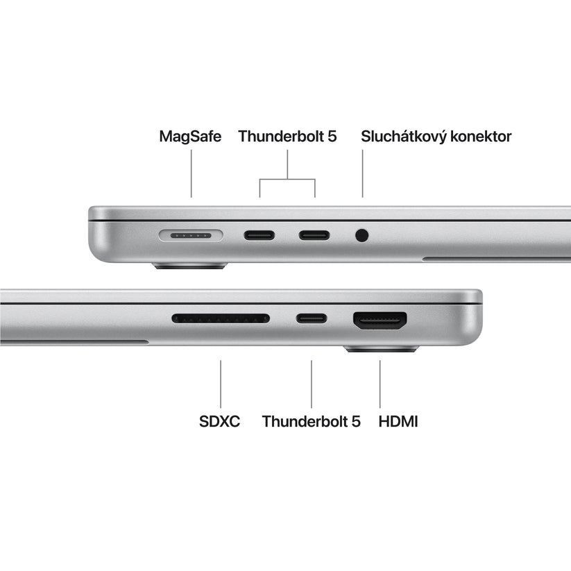 MacBook Pro 14", Apple M5 Pro čip, 18jádrové CPU, 20jádrové GPU, 24 GB, 1TB SSD, CZ - stříbrná - iSTYLE.cz