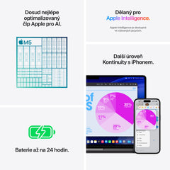 MacBook Pro 14,2”, Apple M5 10jádrové CPU, 10jádrové GPU, 16GB, 512GB SSD, INT - vesmírně černý - iSTYLE.cz