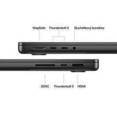 MacBook Pro 14,2", Apple M4 Pro 12jádrové CPU, 16jádrové GPU, 24GB, 512GB SSD, CZ - vesmírně černý