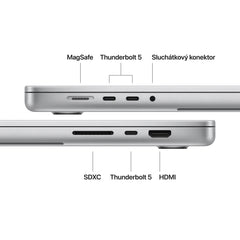 MacBook Pro 16", displej s nanotexturou, Apple M5 Max čip, 18jádrové CPU, 40jádrové GPU, 64 GB, 2TB SSD, CZ - stříbrná