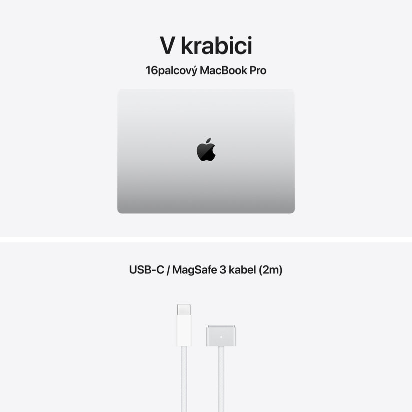 MacBook Pro 16", displej s nanotexturou, Apple M5 Pro čip, 18jádrové CPU, 20jádrové GPU, 64 GB, 2TB SSD, INT - stříbrná
