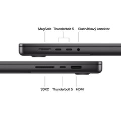 MacBook Pro 16,2", Apple M4 Pro 14jádrové CPU, 20jádrové GPU, 24GB, 512GB SSD, CZ - vesmírně černý