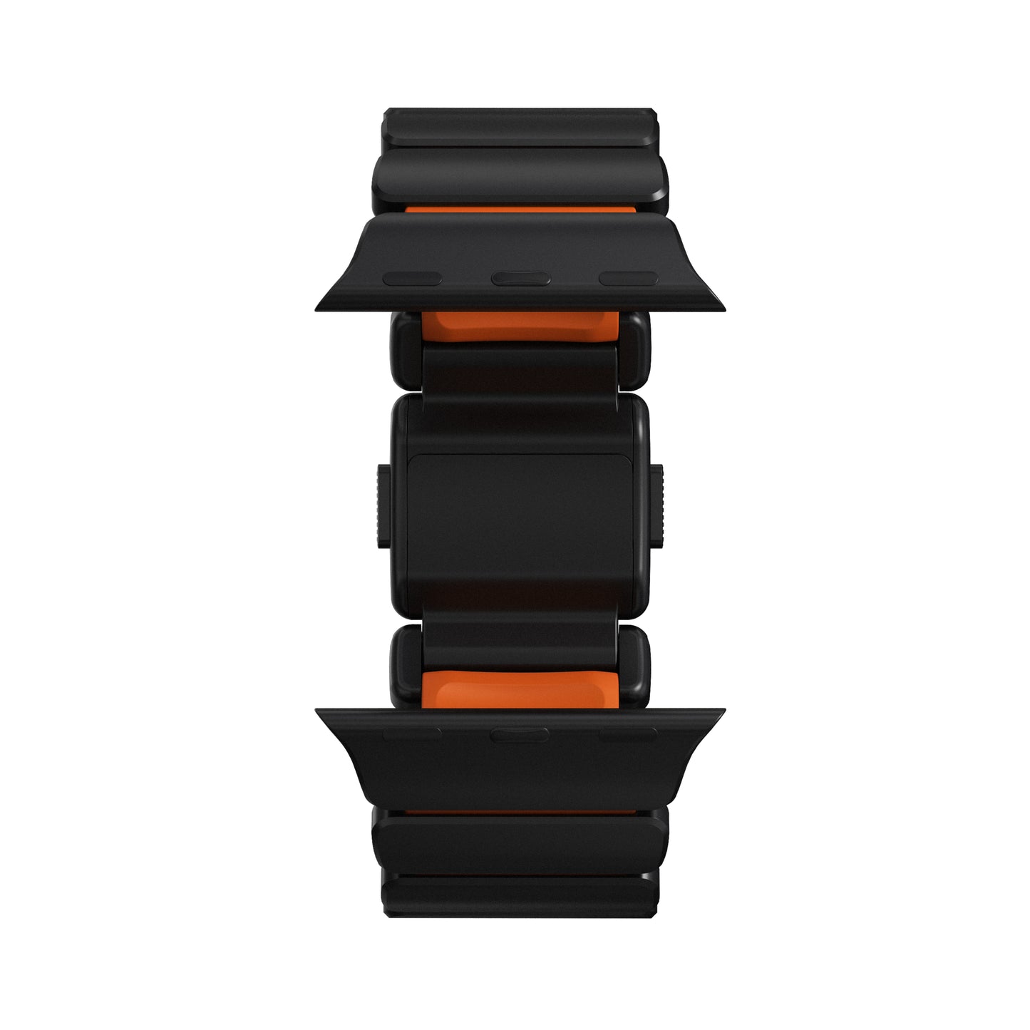Řemínek pro Apple Watch 45/46/49mm Nomad Stratos Band Black Titanium Ultra Orange FKM