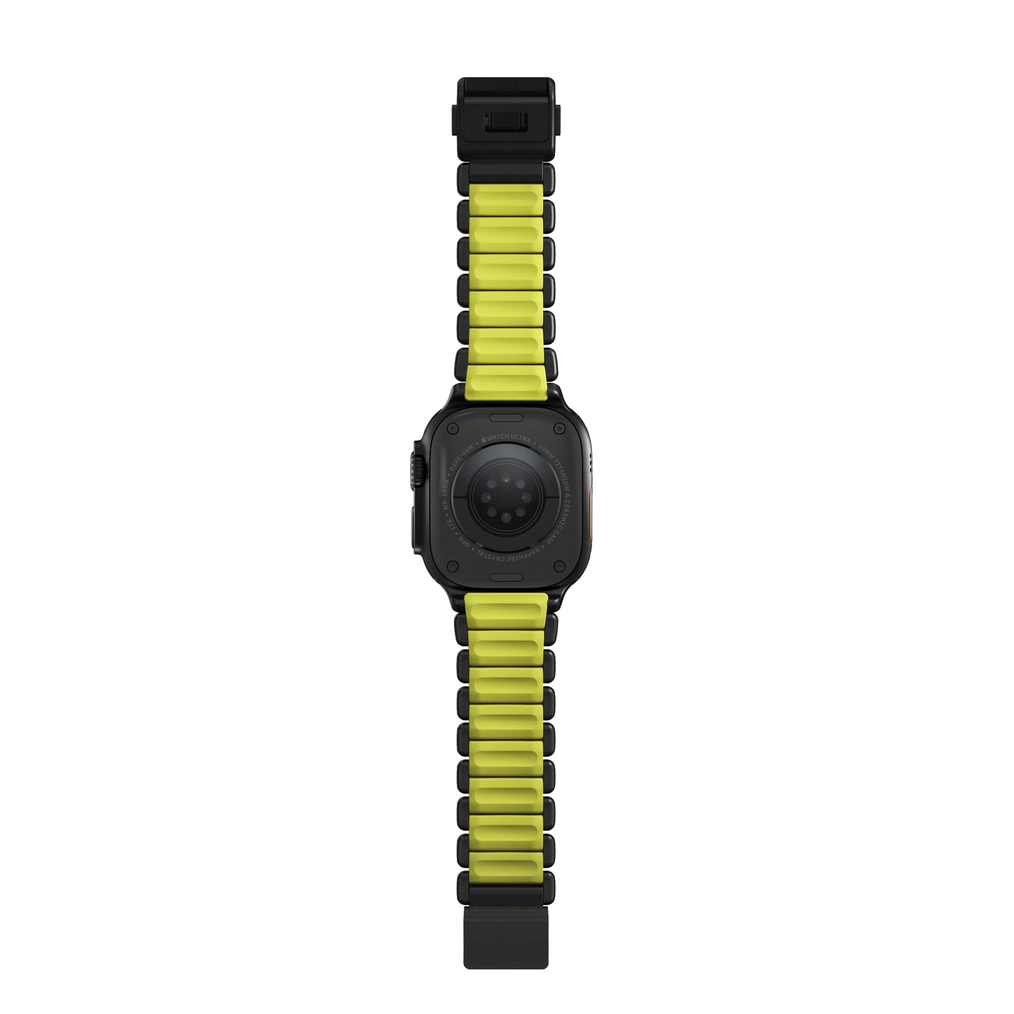 Řemínek pro Apple Watch 45/46/49 mm Nomad Stratos Band FKM - černý/zelený - iSTYLE.cz