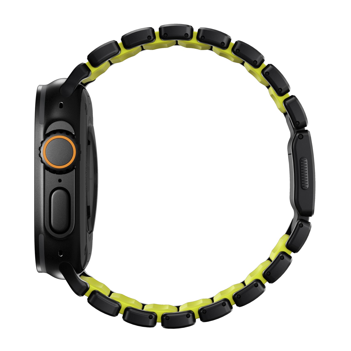 Řemínek pro Apple Watch 45/46/49 mm Nomad Stratos Band FKM - černý/zelený - iSTYLE.cz