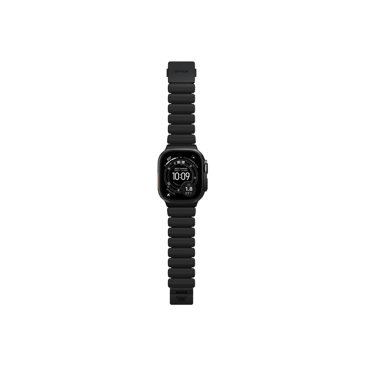 Řemínek pro Apple Watch 45/46/49 mm Nomad Stratos Band FKM - černý
