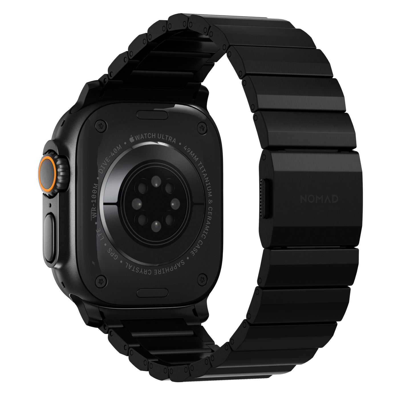 Řemínek pro Apple Watch 45/46/49 mm Nomad Titanium Band V2 - černý
