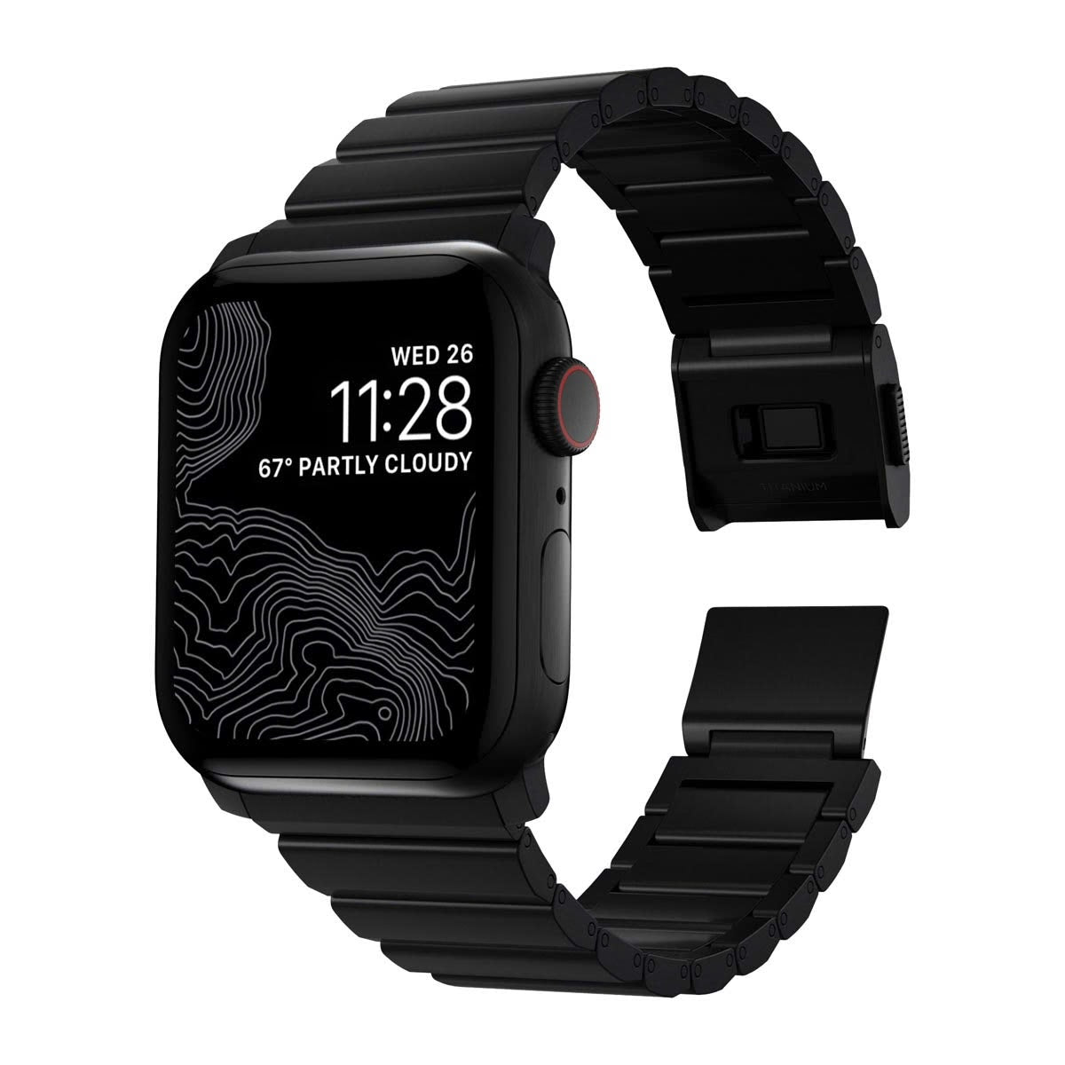 Řemínek pro Apple Watch 42/44 mm Nomad Titanium Band V2 - černý