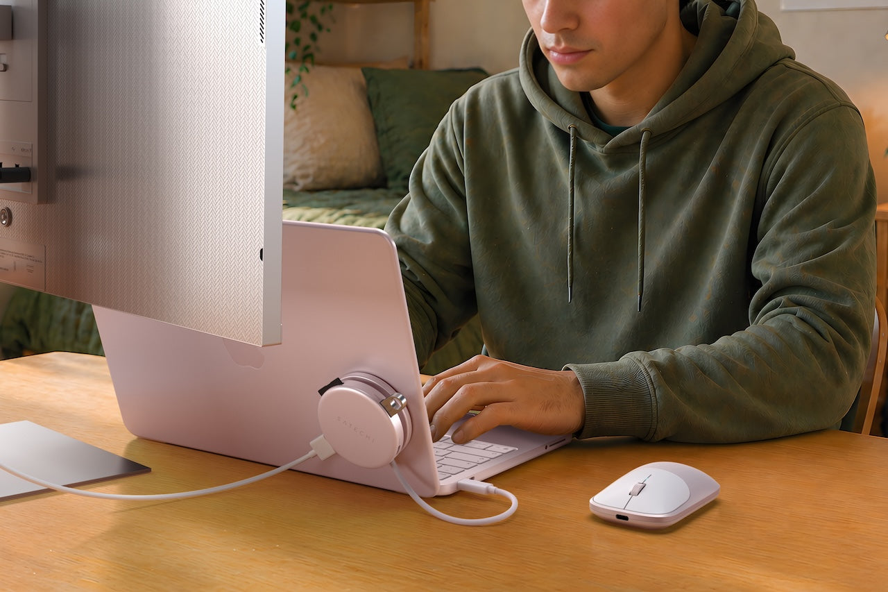 Satechi OntheGo 5-in-1 Multiport adaptér - růžový