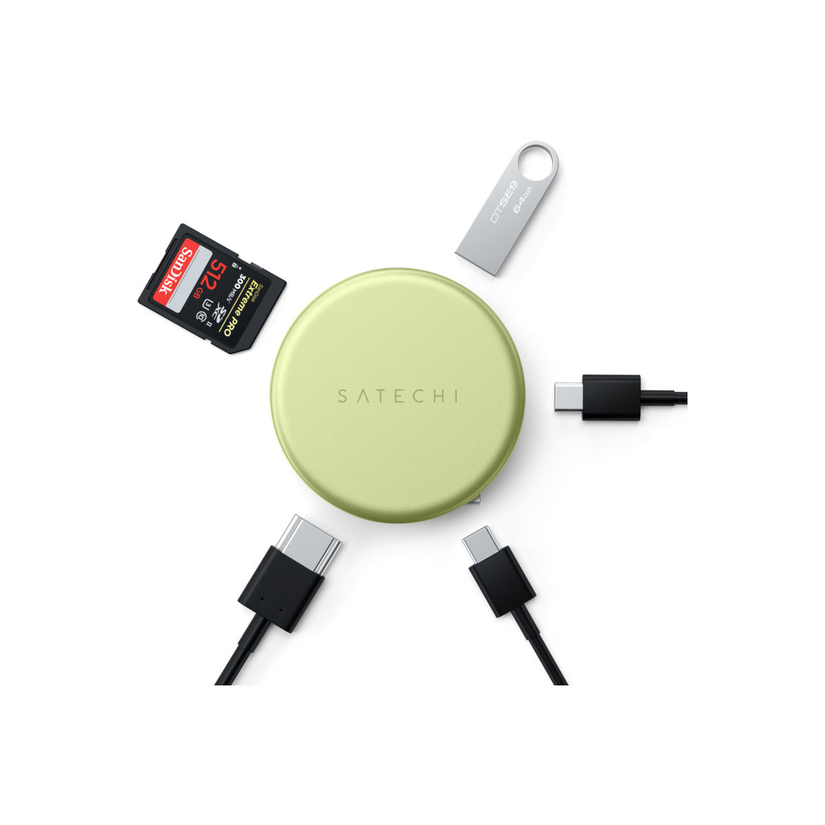 Satechi OntheGo 5-in-1 Multiport adaptér - citrusově žlutý
