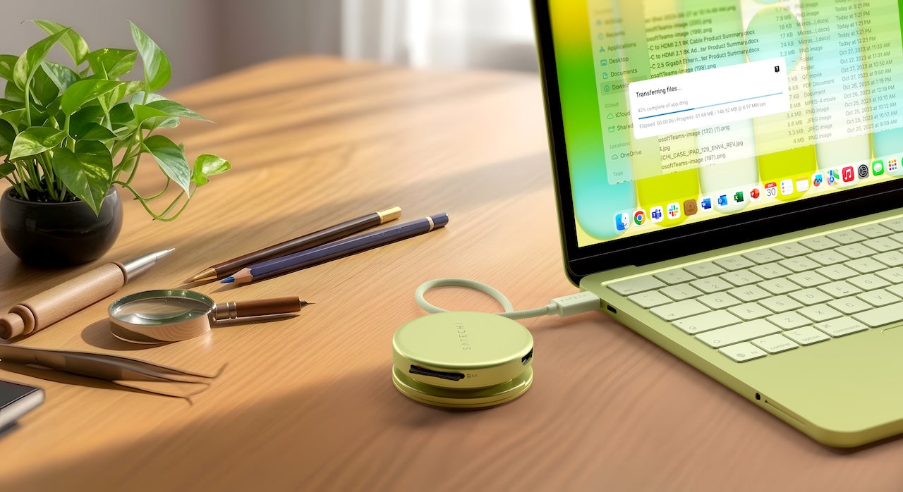 Satechi OntheGo 5-in-1 Multiport adaptér - citrusově žlutý