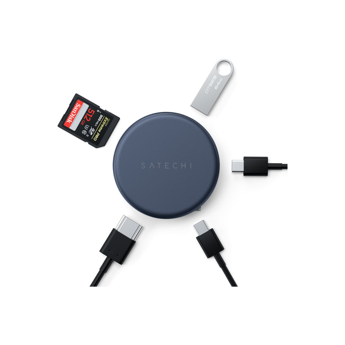 Satechi OntheGo 5-in-1 Multiport adaptér - indigo