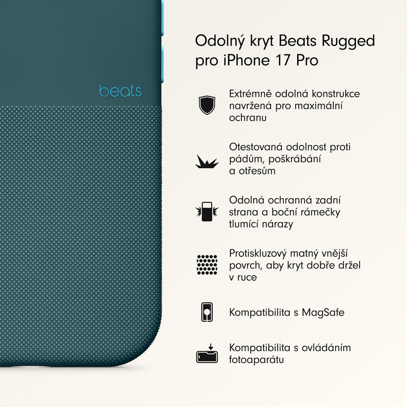 Odolný kryt pro iPhone 17 Pro Beats s MagSafe a ovladačem fotoaparátu - rocky modrý - iSTYLE CZ
