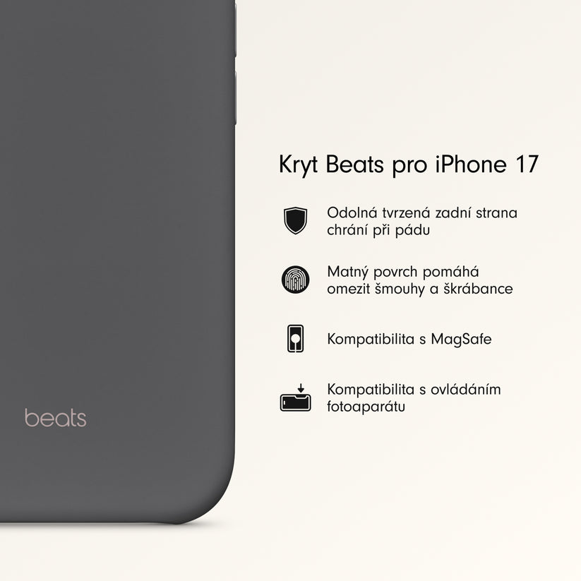 Kryt pro iPhone 17 Beats s MagSafe a ovladačem fotoaparátu - granitově šedý - iSTYLE CZ