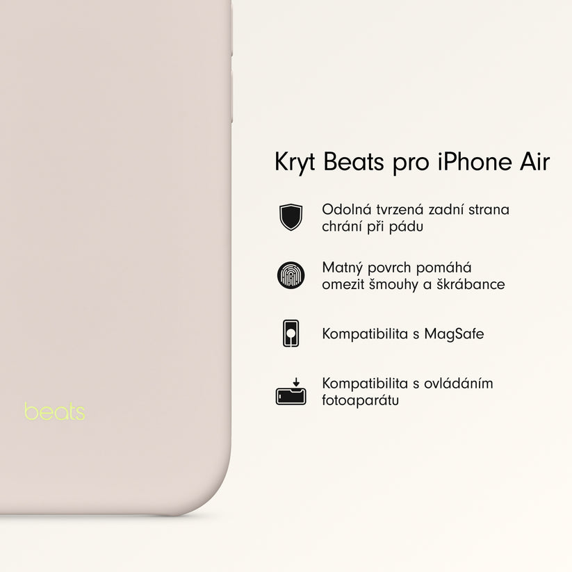 Kryt pro iPhone Air Beats s MagSafe a ovladačem fotoaparátu - vápencově šedý - iSTYLE CZ