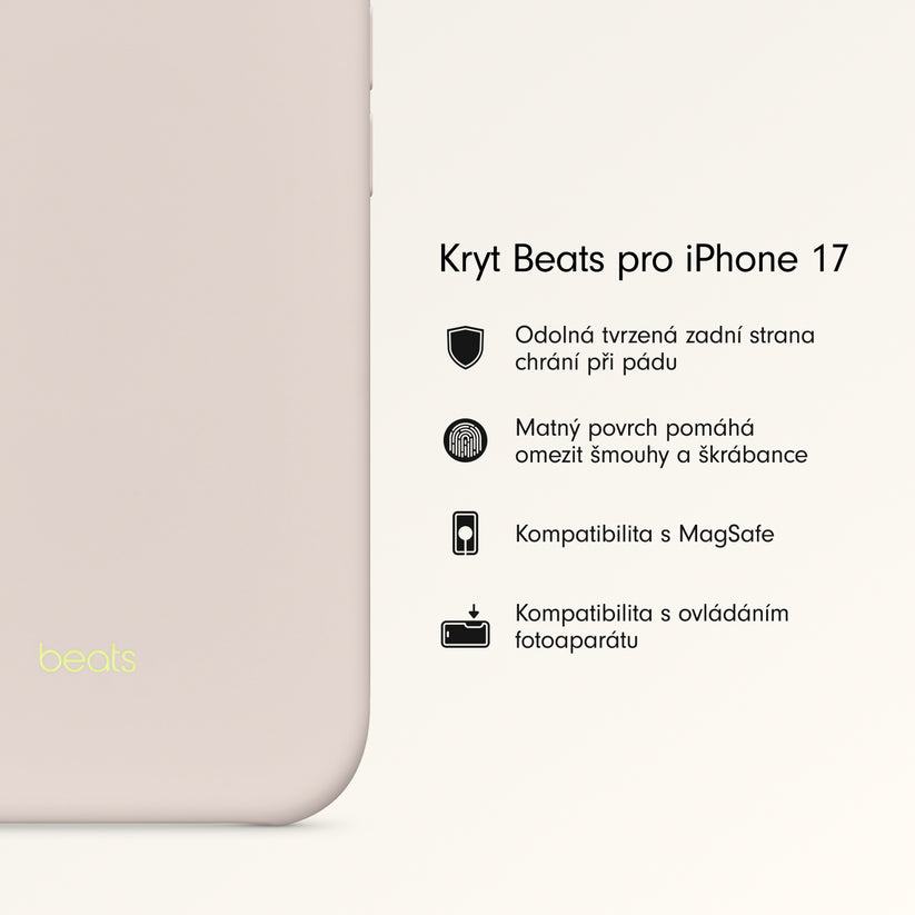 Kryt pro iPhone 17 Beats s MagSafe a ovladačem fotoaparátu - vápencově šedý - iSTYLE CZ