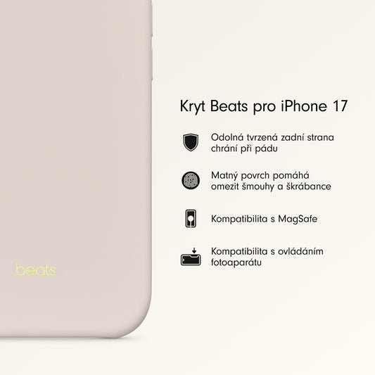 Kryt pro iPhone 17 Beats s MagSafe a ovladačem fotoaparátu - vápencově šedý - iSTYLE CZ